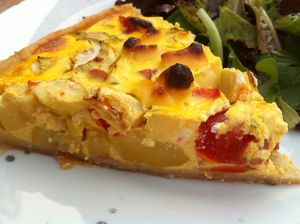 tarte tomates, courgettes et vache qui rit